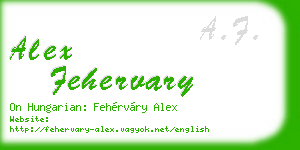 alex fehervary business card